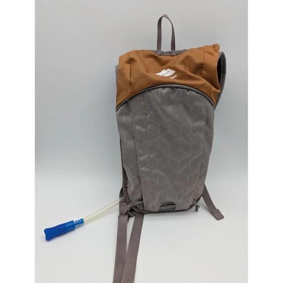 Ozark Trail 2L Hydration Pack Gray Brown Geometric Hiking Backpack HP-275-2L T