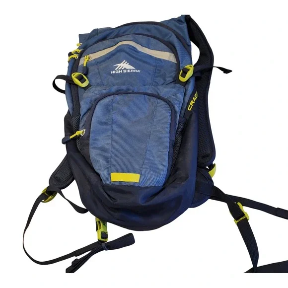 High Sierra Cragin Hydration Pack Backpack Blue Lime Green Hiking Outdoors