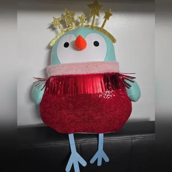New Wondershop 2025 Featherly Friends Christmas Gala Bird Plush Throw Pillow