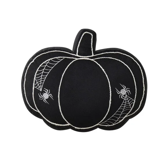 My Texas House 11x14 Black Pumpkin Shaped Halloween Decorative Pillow