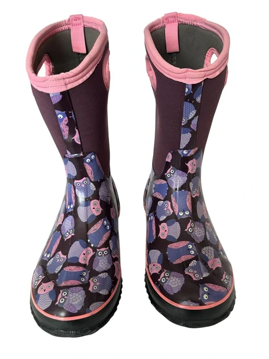 Bogs Classic Owl Waterproof Rain Boots Kids Size 6 Neoprene Insulated
