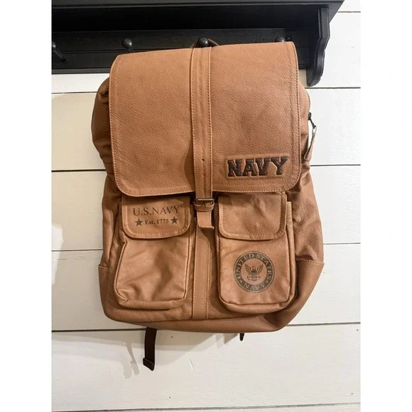 Bradford‎ Exchange Officially Licensed U.S. NAVY Tan Backpack Hiking Travel 1775