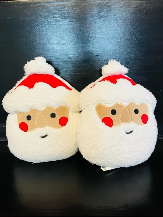 Target Wondershop White and Red Plush Santa Face Holiday Pillow Pair of 2