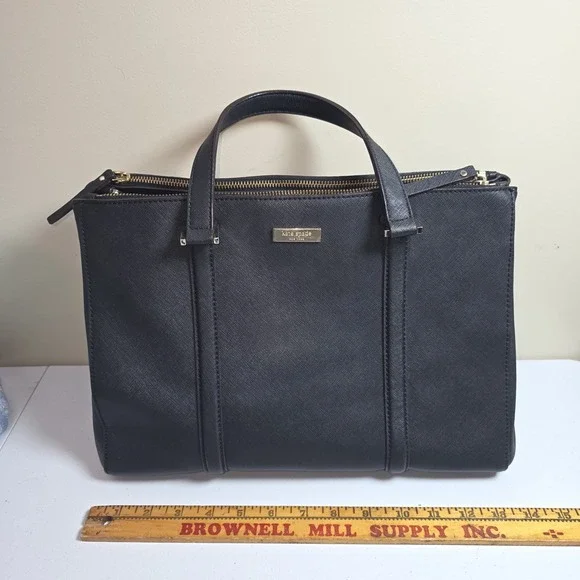 Kate Spade Small Black Loden Newbury Lane Bag Satchel Crossbody Purse Leather‎