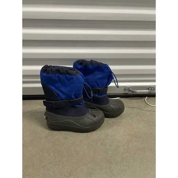 Columbia Snow Boots Powderbug‎ Plus II Waterproof Winter Blue Boys Youth Size 3