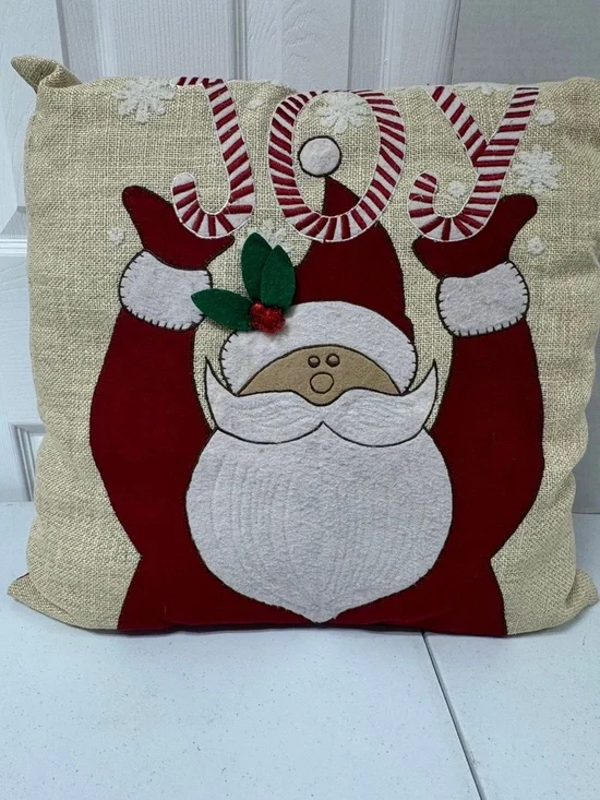 Decorative Santa-themed Christmas‎ Pillow.
