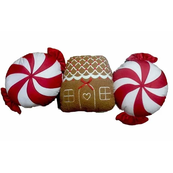 Gingerbread House and Peppermints Christmas Holiday Target Pillows