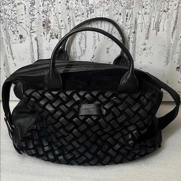 Liebeskind Black Woven Leather Satchel