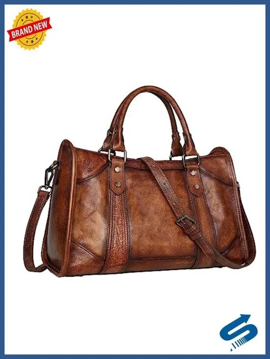 Genuine Leather Tote Shoulder Satchel Hobo Bag with Removable Strap