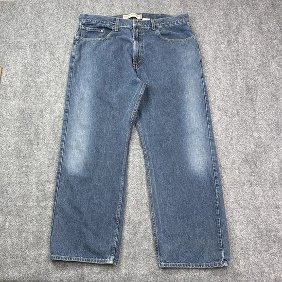 Vintage Levis 569 Mens Loose Straight Jeans 38x30 Blue Medium Wash Y2K Denim