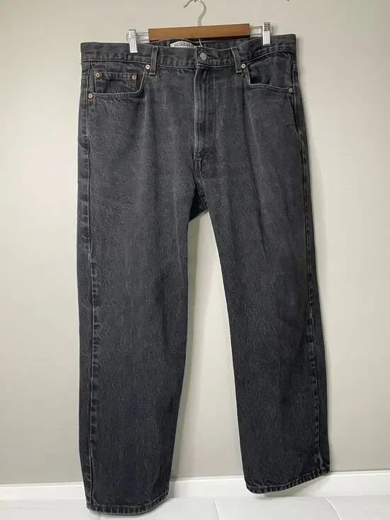 Levi's 505 Regular Fit Jeans Men's 40x30 Black Gray Straight Leg 100% Cotton