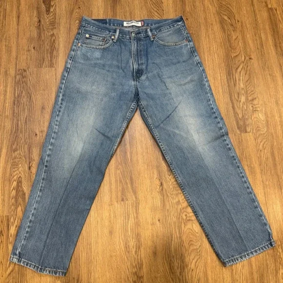 Levis 550 Relaxed Fit Mens Blue Jeans Medium Wash Tapered Leg 34x29 Denim Pants
