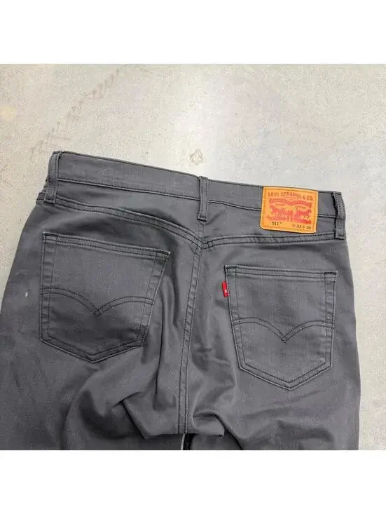Y2K Men's Levi's 511 Gray Distressed Workwear Straight Jean Sized 33x30