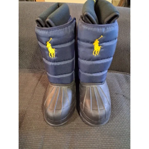 Polo Ralph Lauren Vancouver Snow Boots Navy Blue Junior Youth Size‎ 3