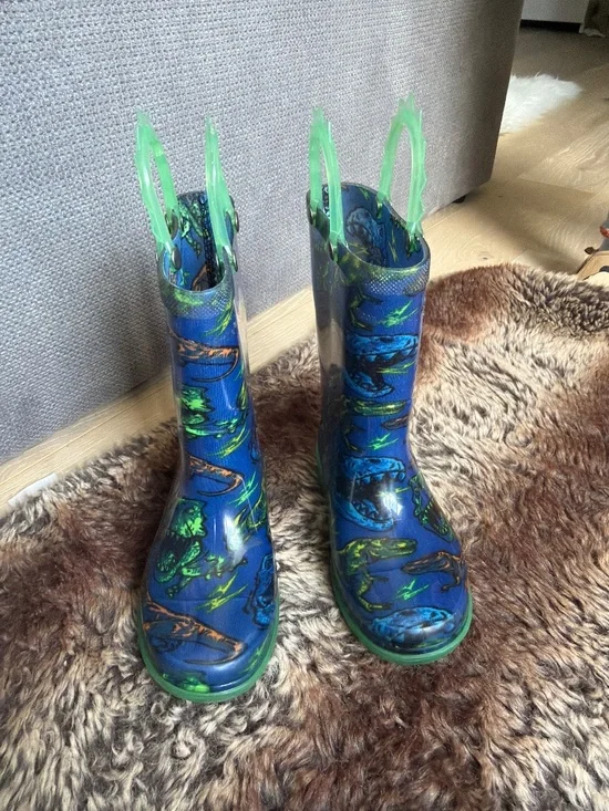 Dinosaur rain boots with lights toddler boy size 9
