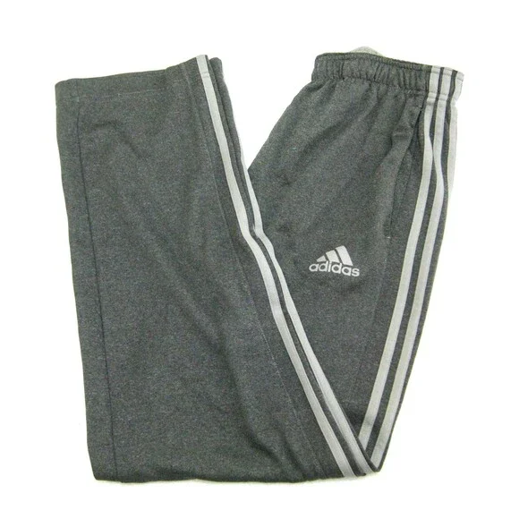 Adidas Track Pants Mens Medium Gray Athletic Sweatpants Jogger Logo Pockets