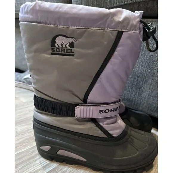 Sorel Flurry NY1590-542 Size 4 US Youth Waterproof Winter Boots Purple/Gray‎