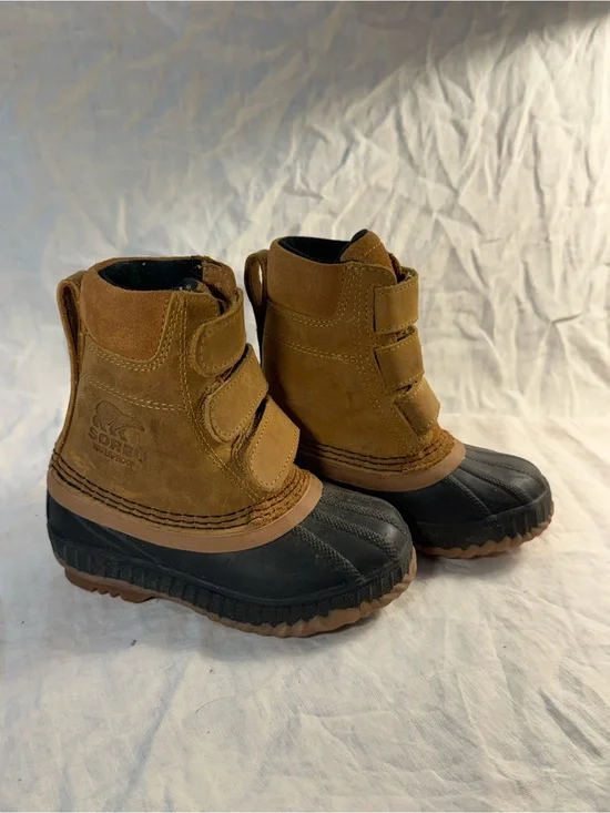 Sorel Brown & Black Kids' Waterproof Duck Boots
