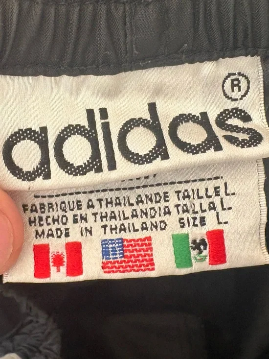 Vintage Adidas 90s Tearaway Black/White Track Pants Mens Large Baggy Sporty
