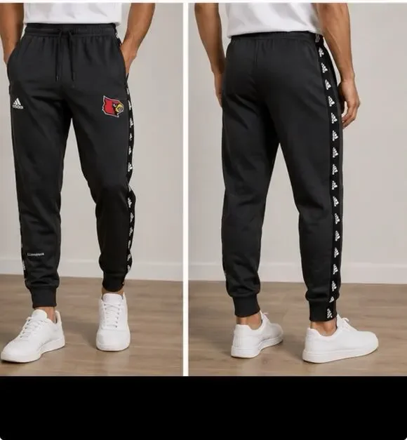 Adidas ClimaWarm Louisville Cardinals Jogger Pants Men’s M Black Athletic