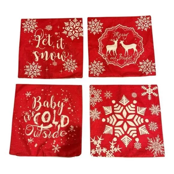 Holiday Pillow covers Set winter Christmas