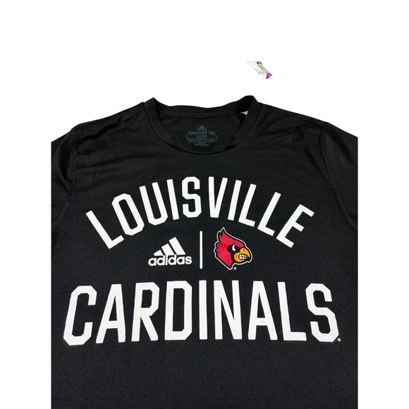 Adidas Louisville Cardinals Creator Tee Mens Medium Black Aeroready Shirt NCAA