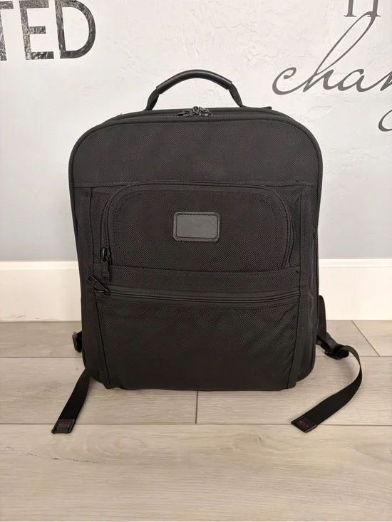 EUC Tumi Alpha Black Ballistic Nylon Travel Business Laptop Work Backpack