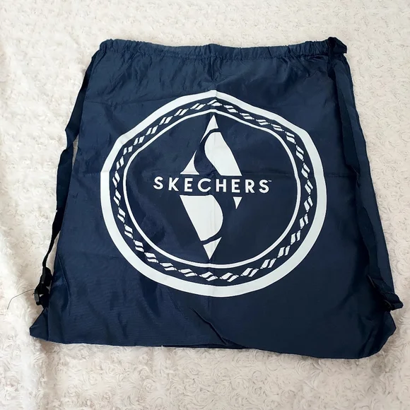 New Skechers blue nylon drawstring tote bag 17