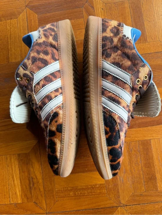 ADIDAS x Wales Bonner Samba Leopard Print Faux Pony Hair Sneaker