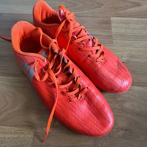 Adidas Soccer Cleats Orange‎ Youth Size 4 US M 3.5 UK FG Football Shoes