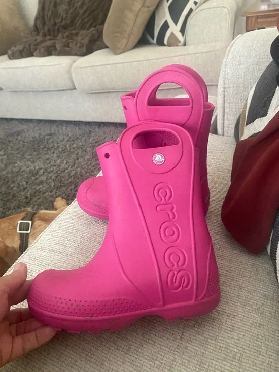 CROCS Kids Hot Pink Rain & Snow Boots