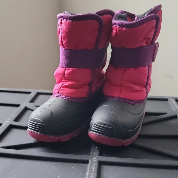 Kamik Vibrant Pink and Purple Snow Boots Size 10 Toddler Girl