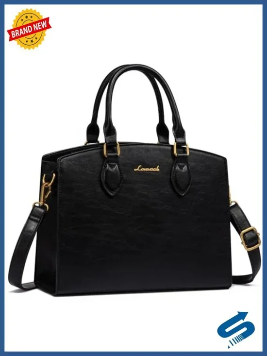 Vintage PU Leather Satchel Handbag Tote Shoulder Bag Women