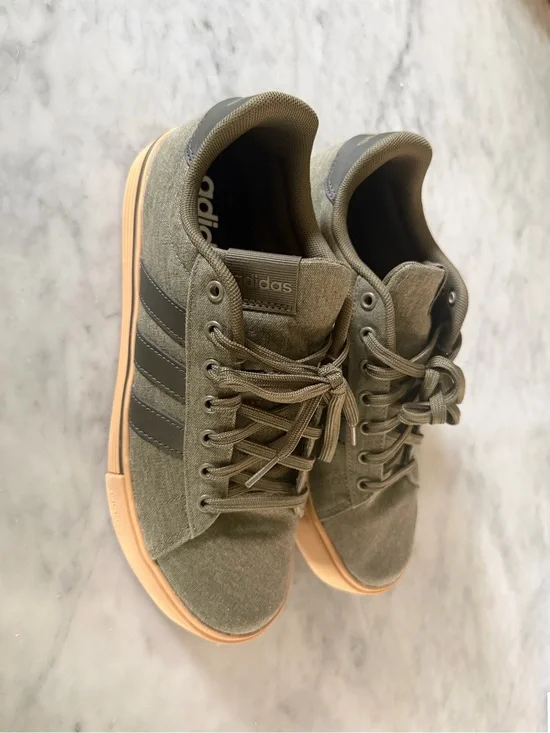 adidas Men's Olive Green Canvas Sneakers with Tan Sole