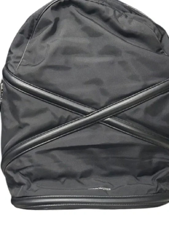 Alexander McQueen Harness Backpack – Black Nylon & Leather Trim Made in Italy