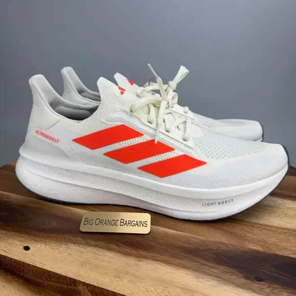Adidas Ultraboost 5x Running Shoes Off White Impact Orange Men’s Sz 15 JH9038