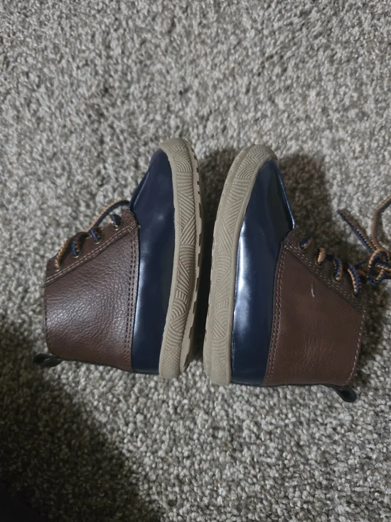 Toddler Brown and Navy Casual Lace-Up Boots