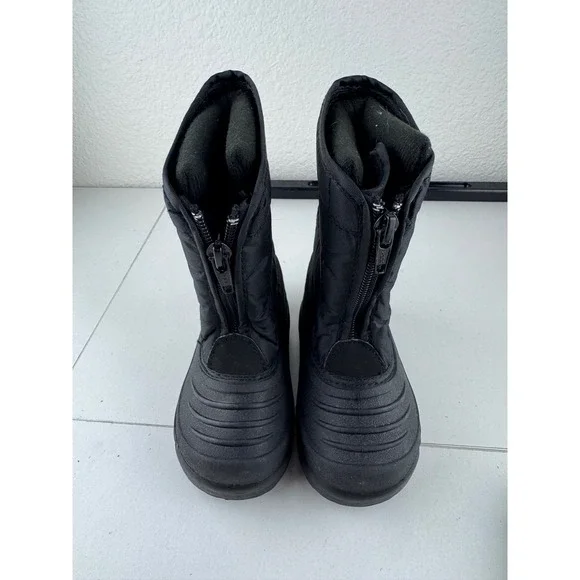 Kids‎ Thermolite Snow Boots Black Zip Up Winter Warm Size 5 Waterproof