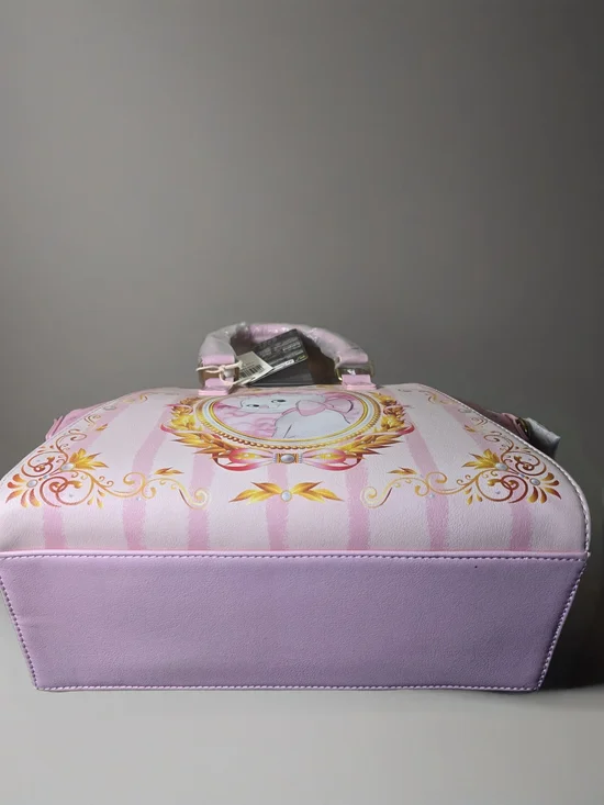 Disney Loungefly Pink Marie Floral Dome Satchel
