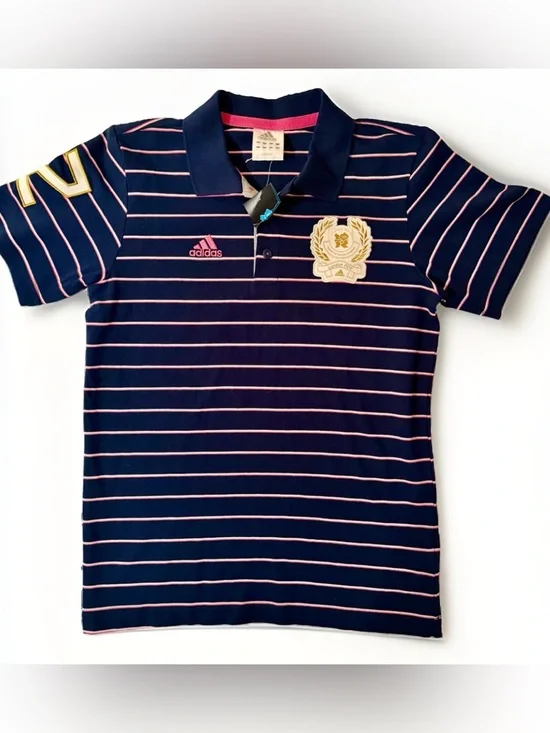 Adidas Pique Polo Soccer Shirt 2012 Olympic Games London Blue Stripe XS NEW