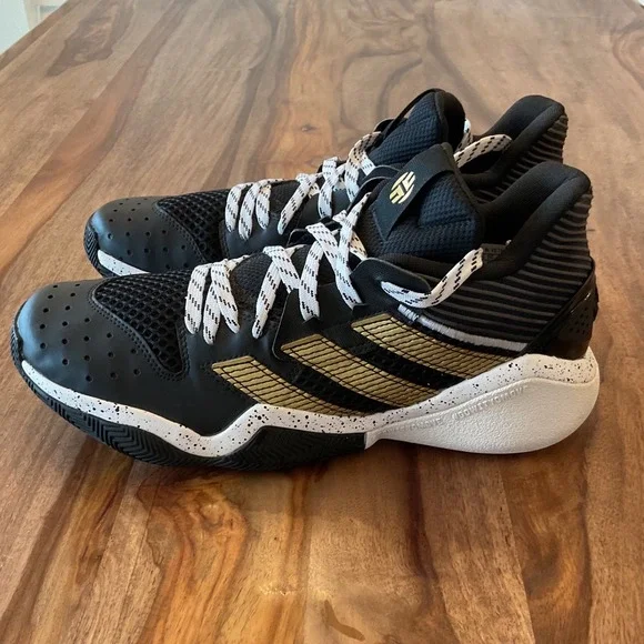 Adidas Harden Stepback Mens Basketball Shoes Black Gold FX7655 Size 9