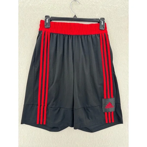 Adidas - Basketball Club Shorts Triple Stripe - Black Red - M - Mens