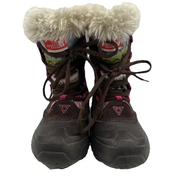 THE NORTH FACE Heat Seeker 200 Gram Insulation Boots Girls Sz 13 LaceUp Faux Fur