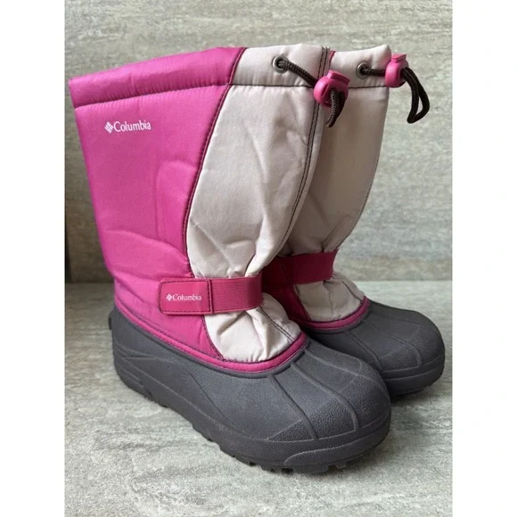 Columbia Pink Girls Snow Winter Boots Size 4 -‎ Excellent Condition!