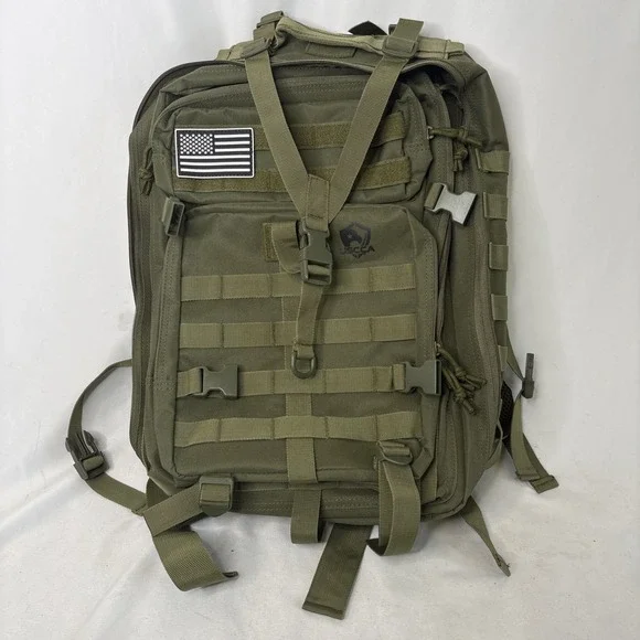 USCCA Military Green Tactical Backpack Adjustable Straps Multi Pocket Gorpcore