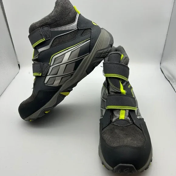Merrell ML-B Moab Polar Waterproof Winter Boots Grey Lime Green Kids 6.5 MY57097