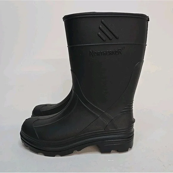 Northerner Youth Black Rubber‎ Rain Boots Tall Size 11