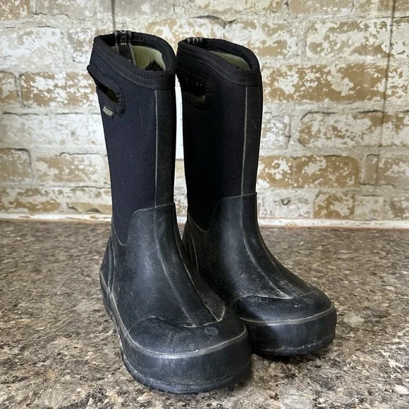 Bogs Kids Classic High HA Waterproof Insulated Winter Boots Black Sz 1