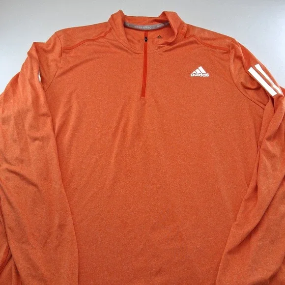 Adidas Adi365 Running Half 1/2 Zip Pullover Long Sleeve Shirt orange Men's XL