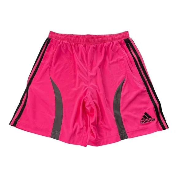 Adidas Teamgeist Shorts Men's Small Pink Black Soccer Training Zip Pockets NWT